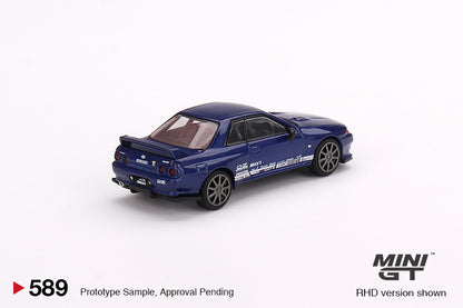 MINI GT 589 Nissan Skyline GT-R Top Secret VR32 Metallic Blue RHD