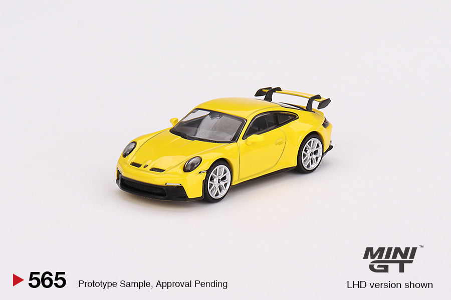 MINI GT 565 Porsche 911 (992) GT3 Racing Yellow RHD