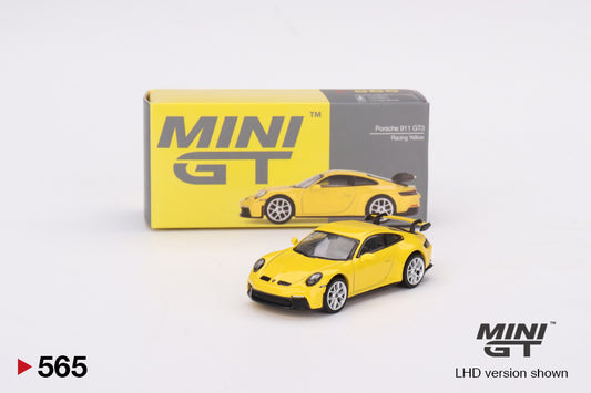 MINI GT 565 Porsche 911 (992) GT3 Racing Yellow RHD