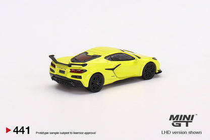 MINI GT 441 Chevrolet Corvette Z06 2023 Accelerate Yellow RHD