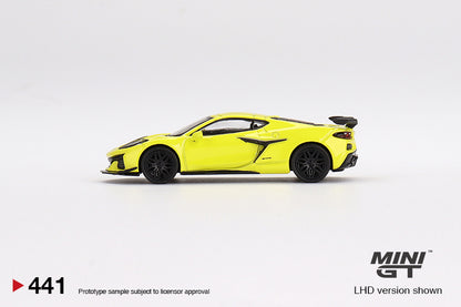 MINI GT 441 Chevrolet Corvette Z06 2023 Accelerate Yellow RHD