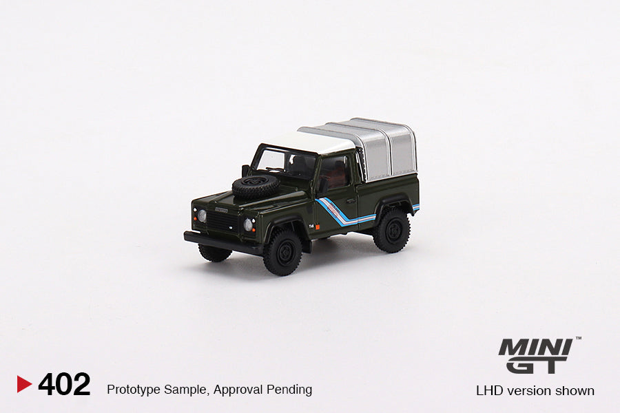 MINI GT 402 Land Rover Defender 90 Pickup Bronze Green RHD