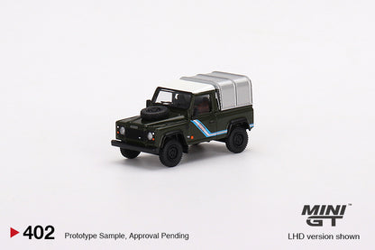 MINI GT 402 Land Rover Defender 90 Pickup Bronze Green RHD