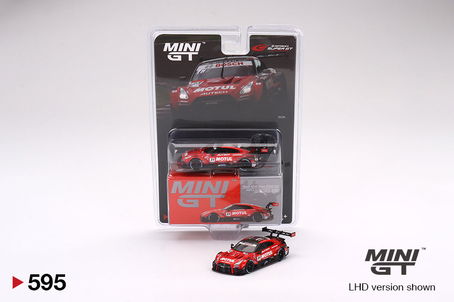 MINI GT 595 Nissan GT-R Nismo GT500 #23“MOTUL AUTECH GT-R" NISMO 2021 SUPER GT SERIES - Japan Exclusive