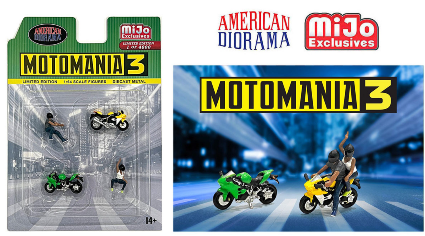 American Diorama 1/64 Figures Set - Motomania 3, - MIJO Exclusives