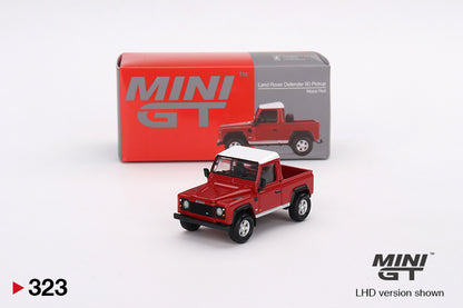 MINI GT 323 Land Rover Defender 90 Pickup Masai Red