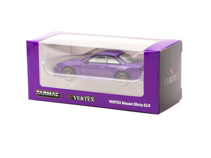 Tarmac Works 1/64 VERTEX Nissan Silvia S14 Purple Metallic - GLOBAL64