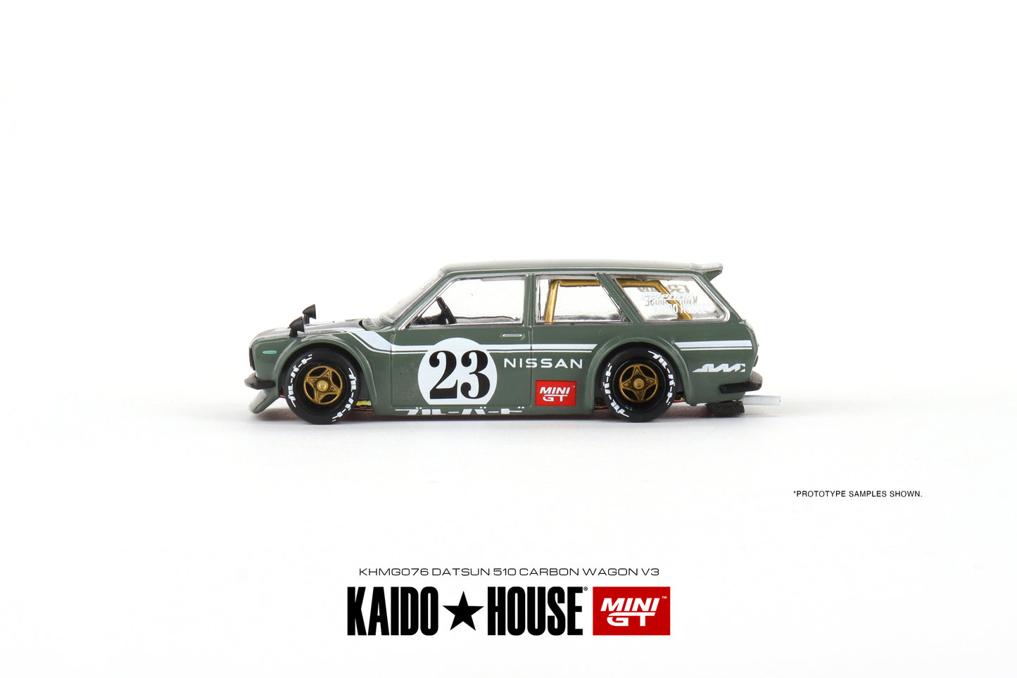 [Kaidohouse x MINI GT] 076 Datsun KAIDO 510 Wagon CARBON FIBER V3