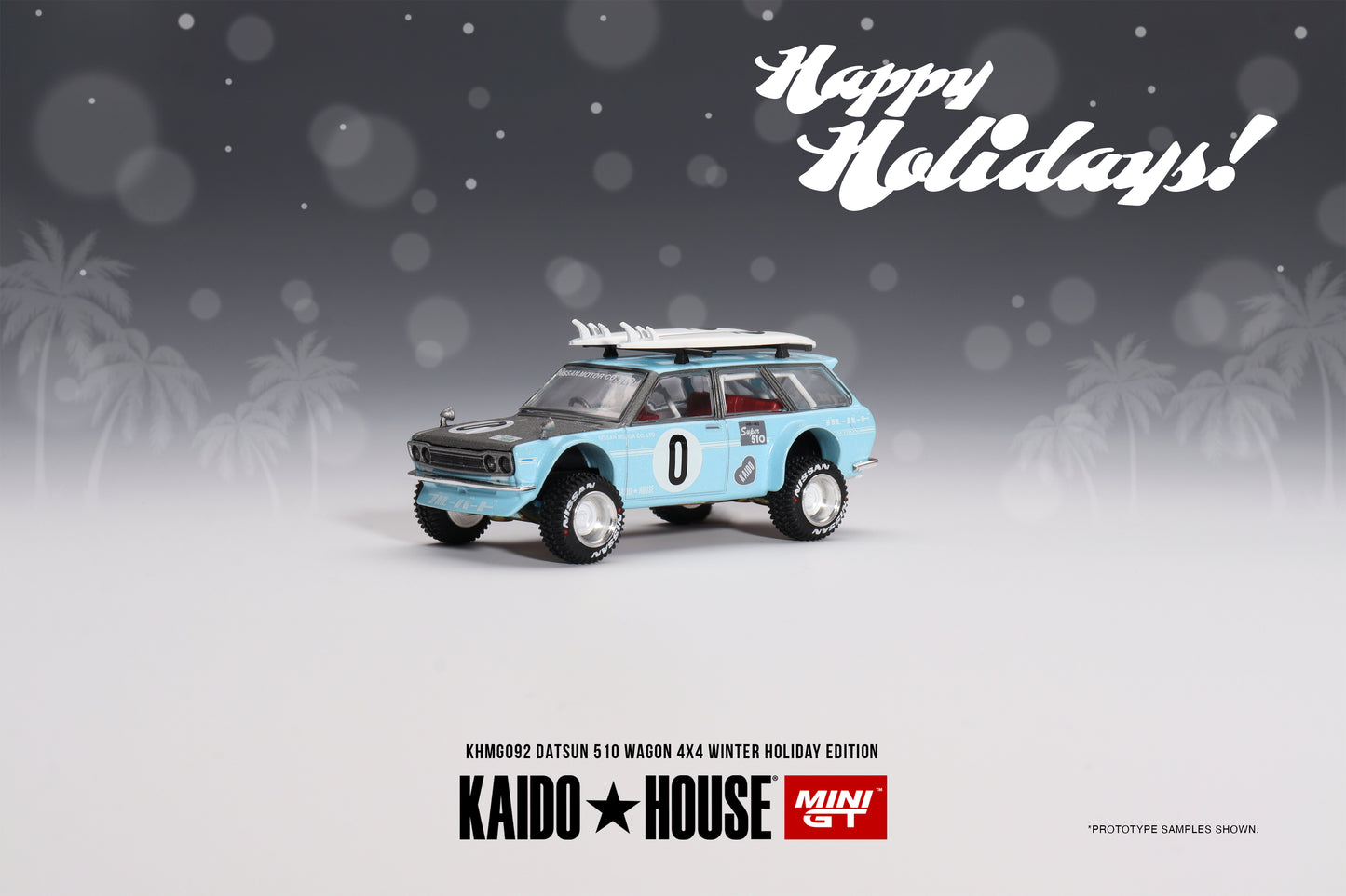 [Kaidohouse x MINI GT] 092 Datsun KAIDO 510 Wagon 4x4 Winter Holiday Edition